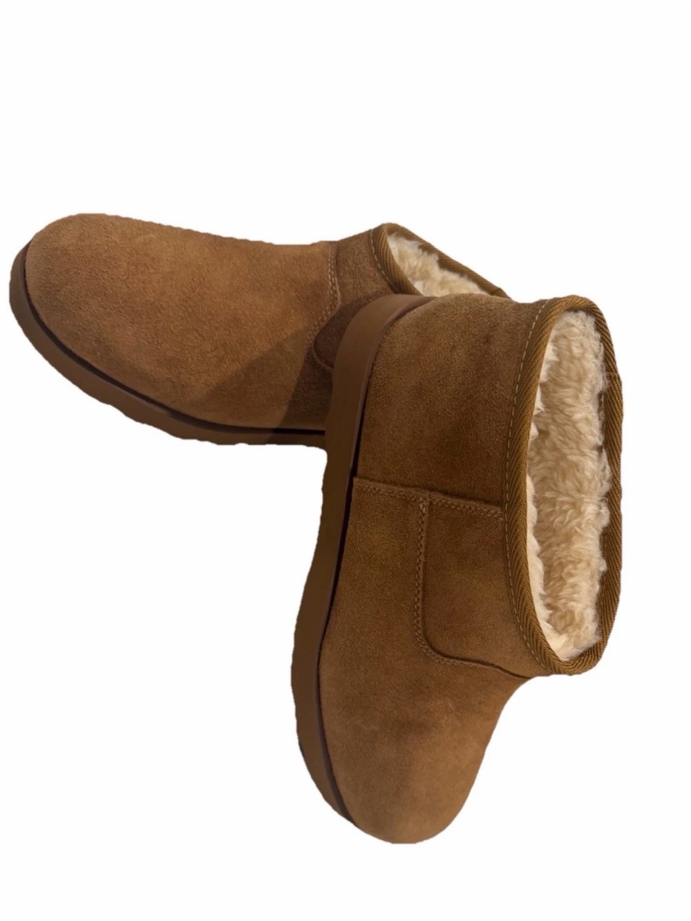 Time and Tru Women's Brown Faux-Suede Fleece-Lined Winter Boots
